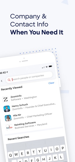 ZoomInfo app screenshot