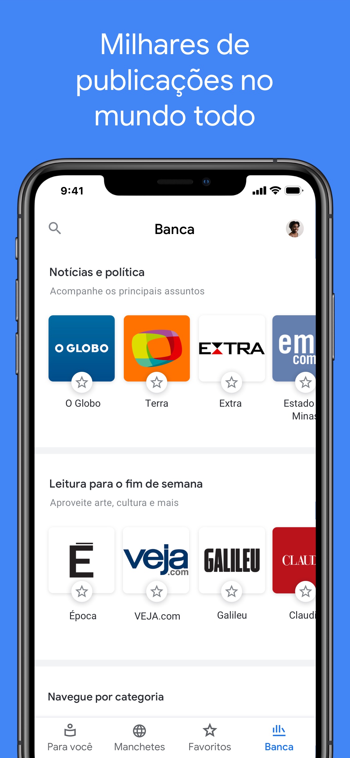 Screenshot do app Google Notícias