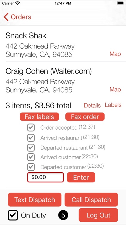 Waiter.com Driver screenshot-3