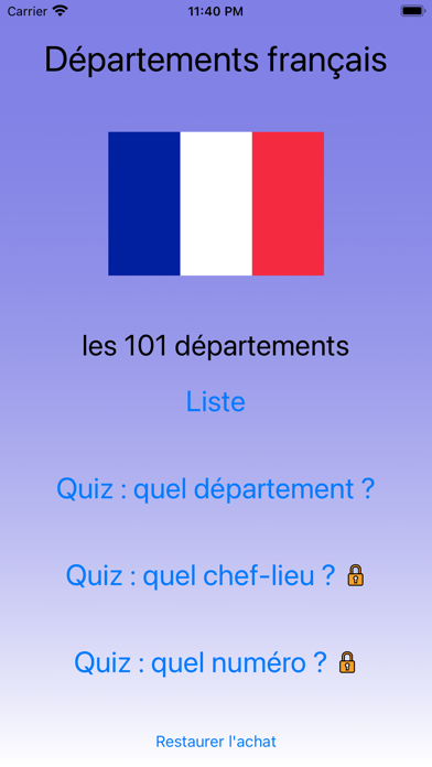 How to cancel & delete Départements de France - Liste et Quiz from iphone & ipad 1