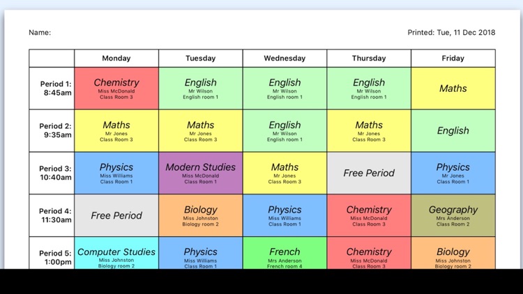 School Timetable