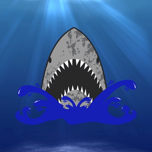 Hungry Shark In Ocean Icon