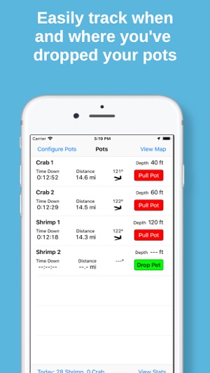 Crab and Shrimp Pot Tracker