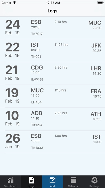 AvioLog - Flight Time Logger