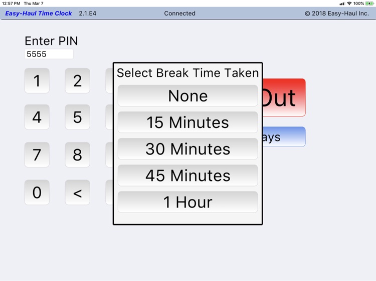 EasyHaul Time Clock