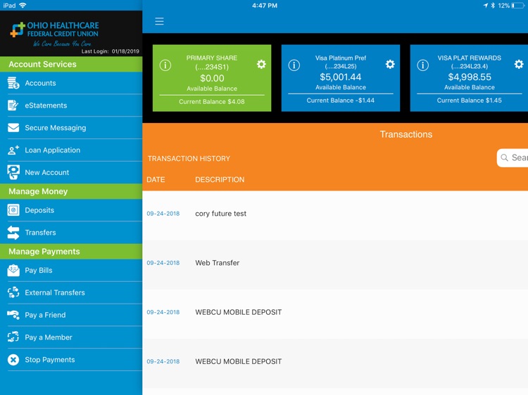Ohio Healthcare FCU for iPad