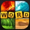 Word Picture is a fun game about identifying correct word from the given 4 pictures of the puzzle