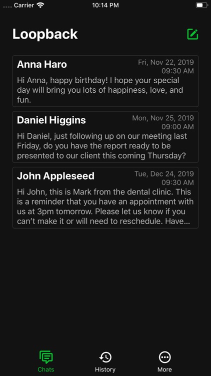 Loopback Schedule Message screenshot-5