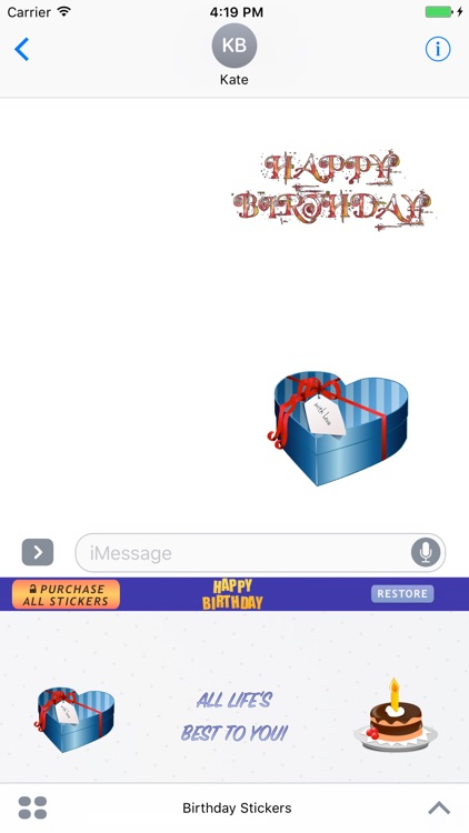 Birthday Stickers - Messages