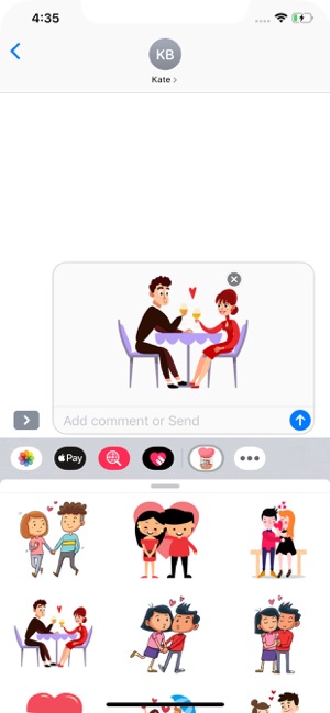 Cute Couple Love Stickers Pack(圖6)-速報App