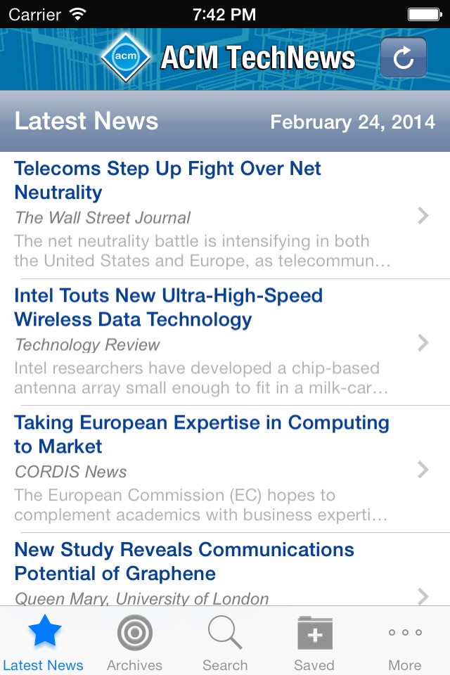 ACM TechNews screenshot 2