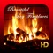 Beautiful Log Fireplaces for your Fire TV and tablets features ambient log fireplaces in full screen 1080 HD with beautiful piano music and crackling fire SFX