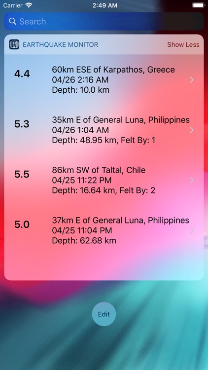 Earthquake Monitor screenshot-2
