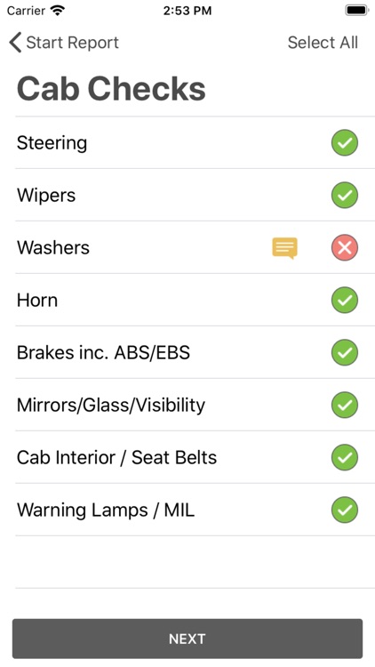 Vehicle Check Report