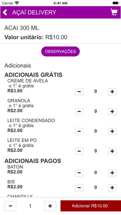 Açaí Delivery - Pedir Web