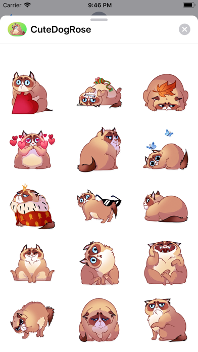 Cute Dog Rose Sticker screenshot 2