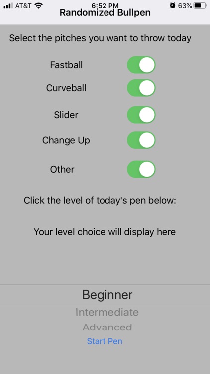 Bullpen Pitch Randomizer