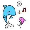 Animated Blue Dolphin Sticker