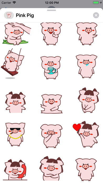 Pink Pig Animated Stickers screenshot 2