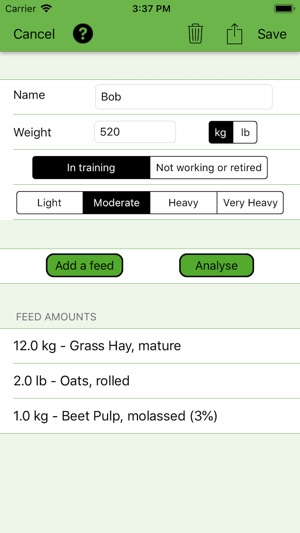 Equine Nutrition Calculator