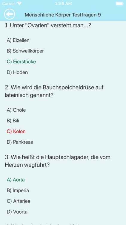 Menschliche Körper Testfragen screenshot-4