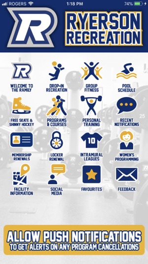 Ryerson Athletics Mobile App