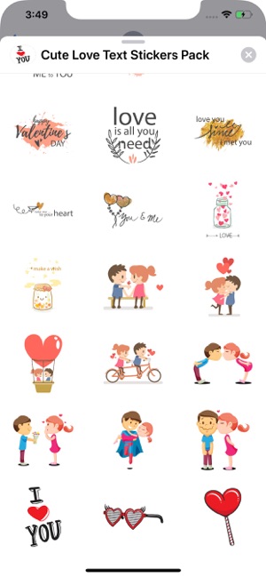 Cute Love Text Stickers Pack(圖2)-速報App