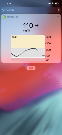 Dexcom G6 app screenshot