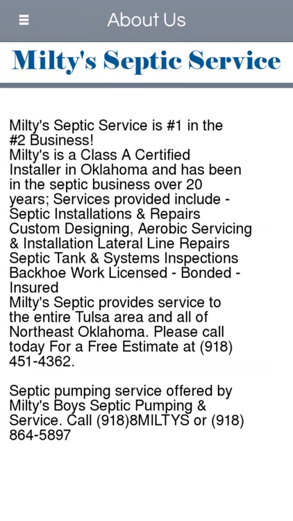 Milty's Septic Service