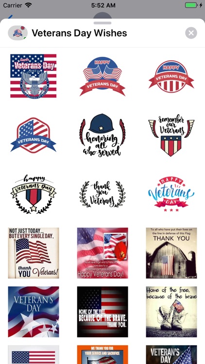 Veterans Day Wishes Stickers