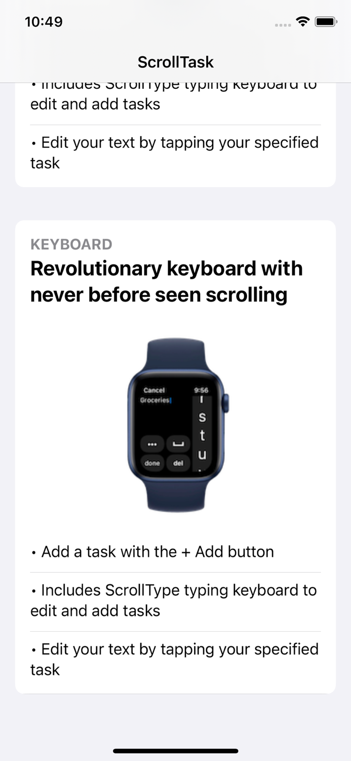 ScrollTask - Watch To-Do List