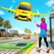 Steer Car flying mode starts in Flying City Jet Car Driver game