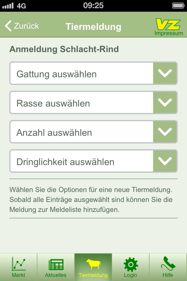 VZ-Tiermeldung screenshot 2