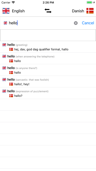 How to cancel & delete Danish-English Dictionary from iphone & ipad 2