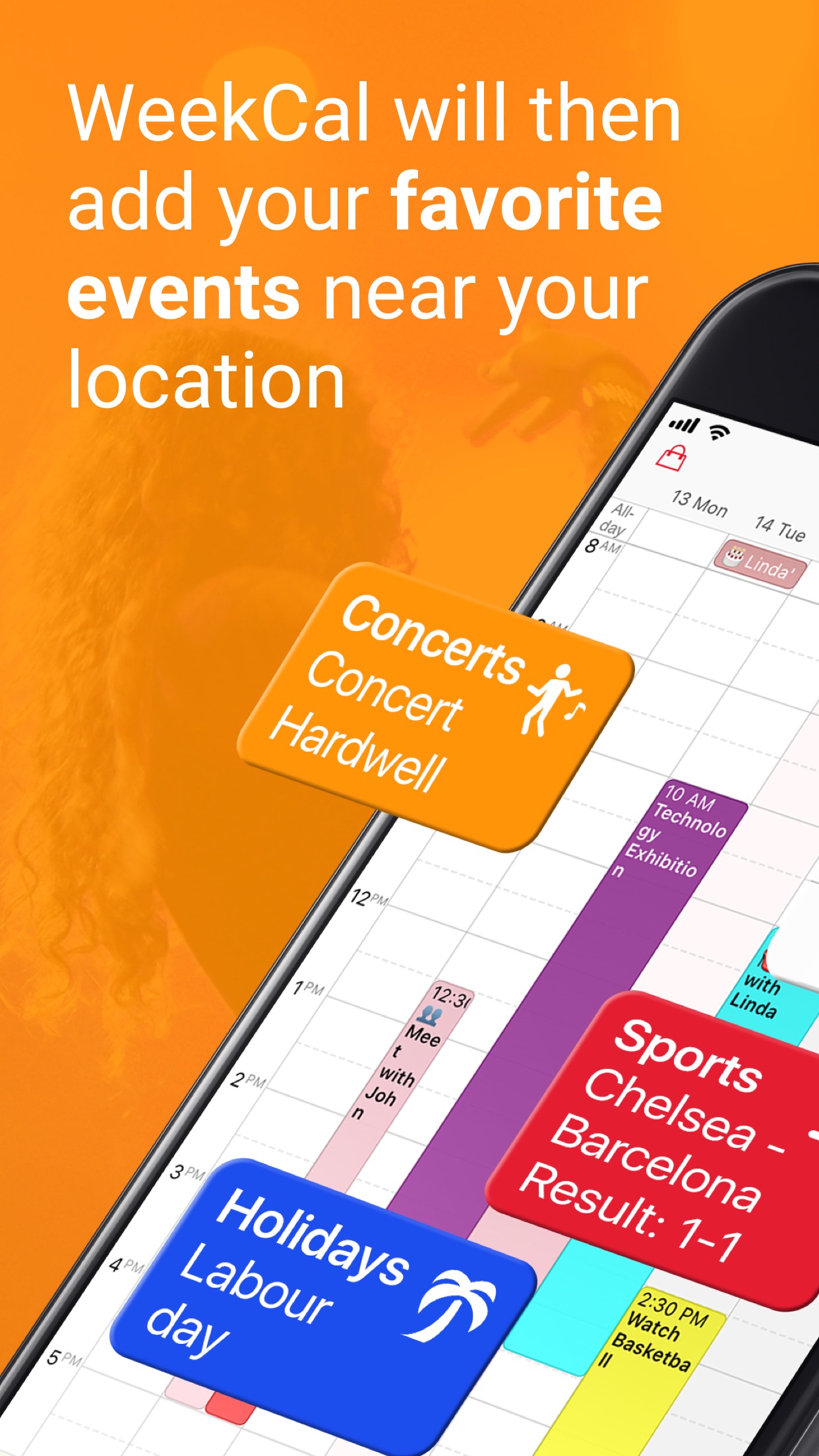 Screenshot do app WeekCalendar -Calendário Cloud