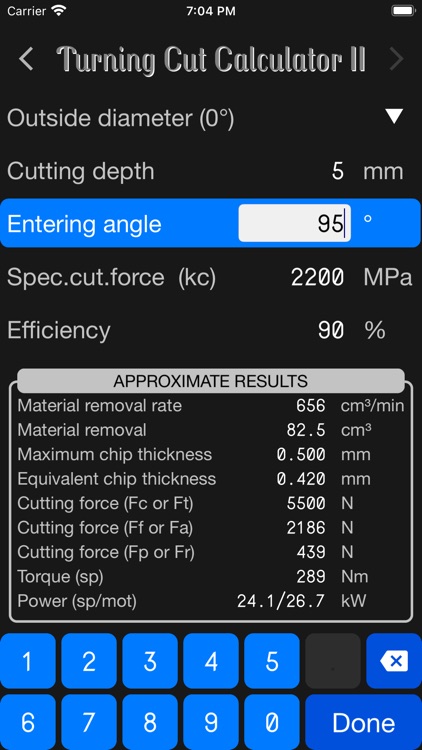 Turning Cut Calculator II