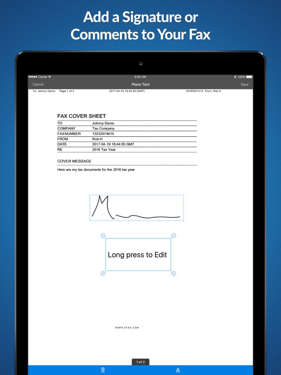 eFax fax app – fax from phone and sign documents screenshot