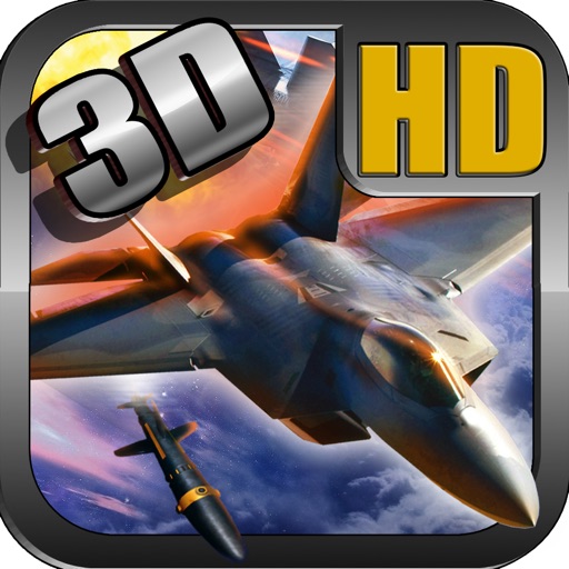 F-22 deadly 3D globo attack : modern super sonic aircraft flyer Icon