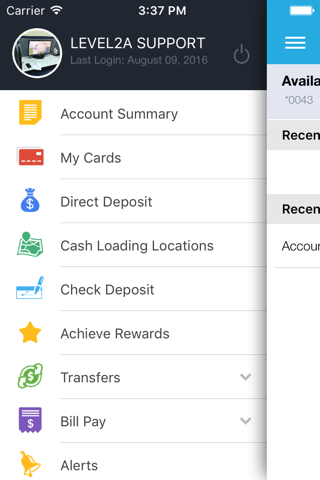 AchieveCard – Mobile Banking - náhled