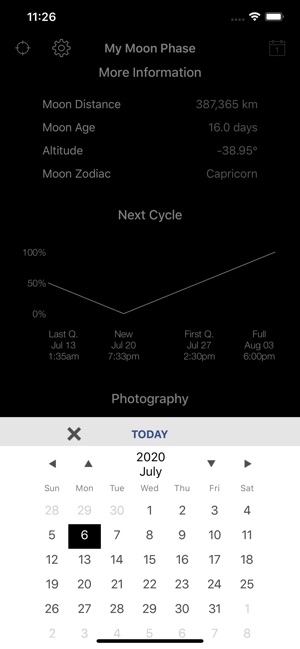 moon phase calendar for iphone