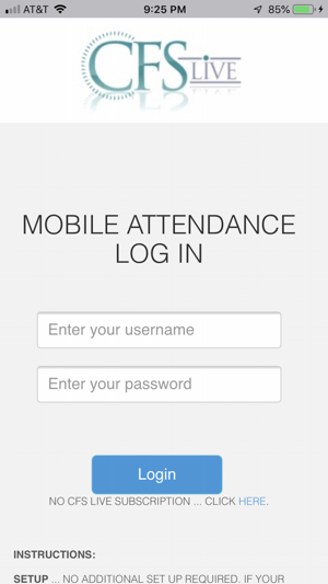 CFS Live Mobile Attendance