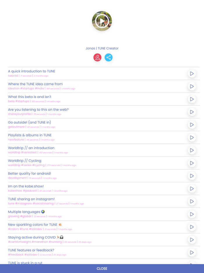 TUNE Meaningful audio stories