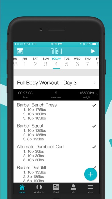 Fitlist - Workout Log, Fitness Tracker & Exercise Journal with Routines for Bodybuilding, Weightlifting, Gym & Strength Training screenshot