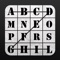 words puzzle game, where you have to find and cross out all given words, that are layout in random curve