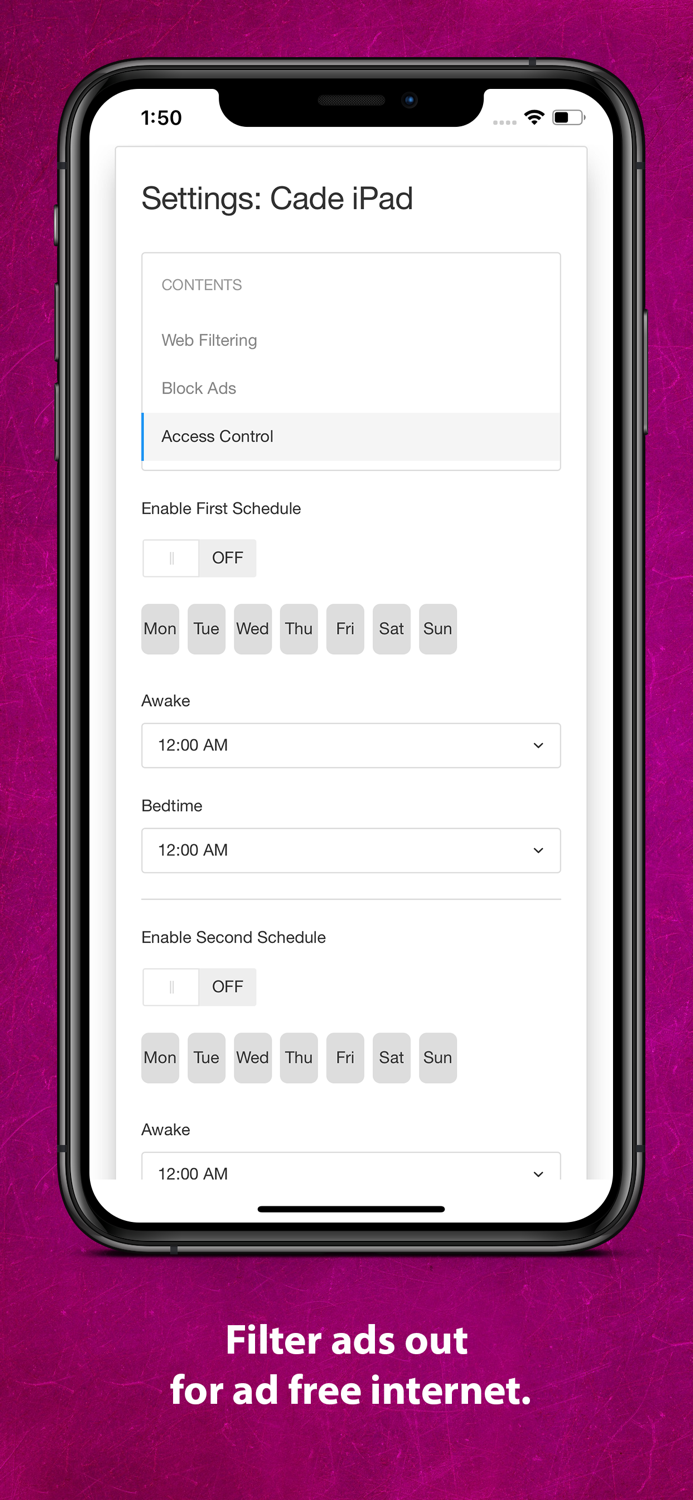 Wixio Parental Controls