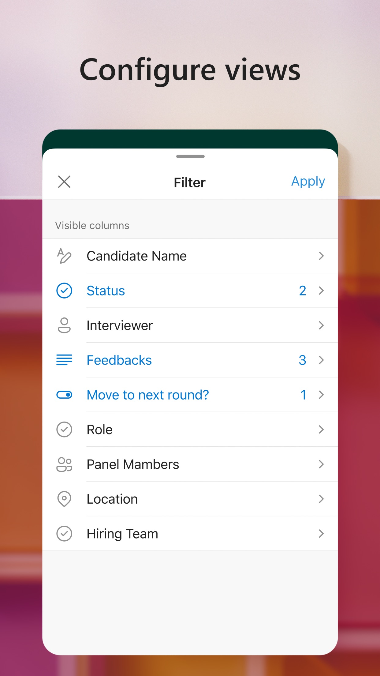 Screenshot do app Microsoft Lists