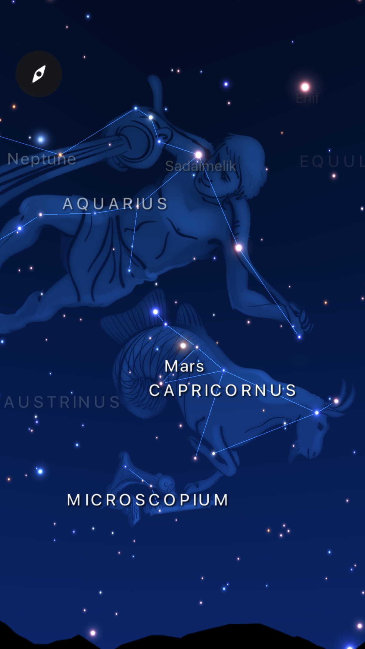 Screenshot do app Starlight: Mapa do Céu