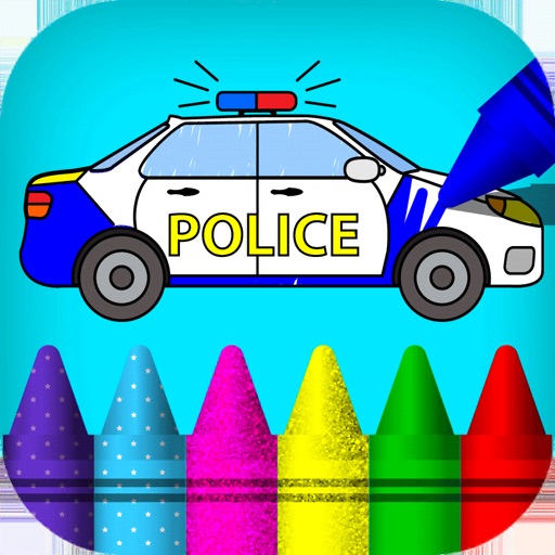 Car coloring book & drawing iOS App