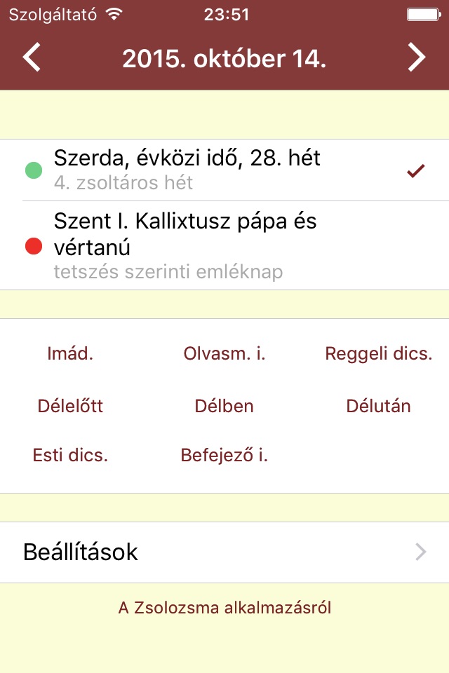 Zsolozsma screenshot 2