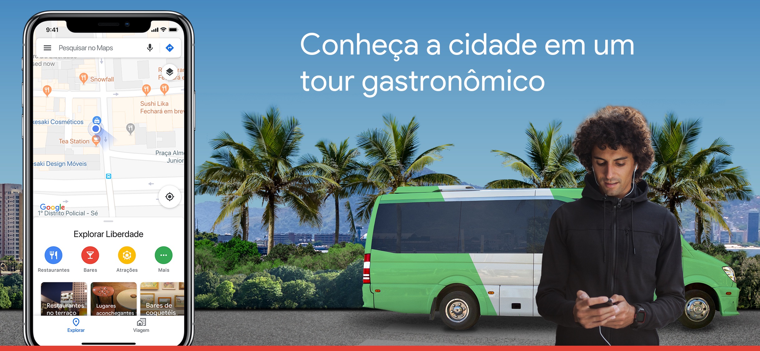 Screenshot do app Google Maps -trânsito & comida
